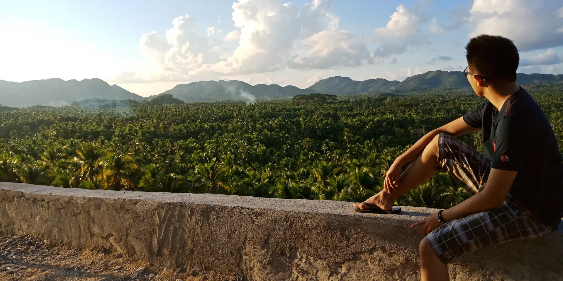 Golden hour shot in maasin coconut view deck