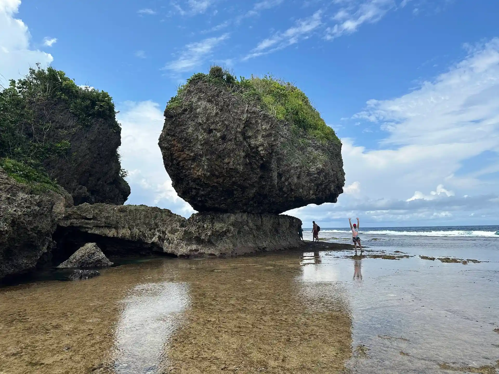 Crystal-clear volcanic rock pool carved by centuries of tides