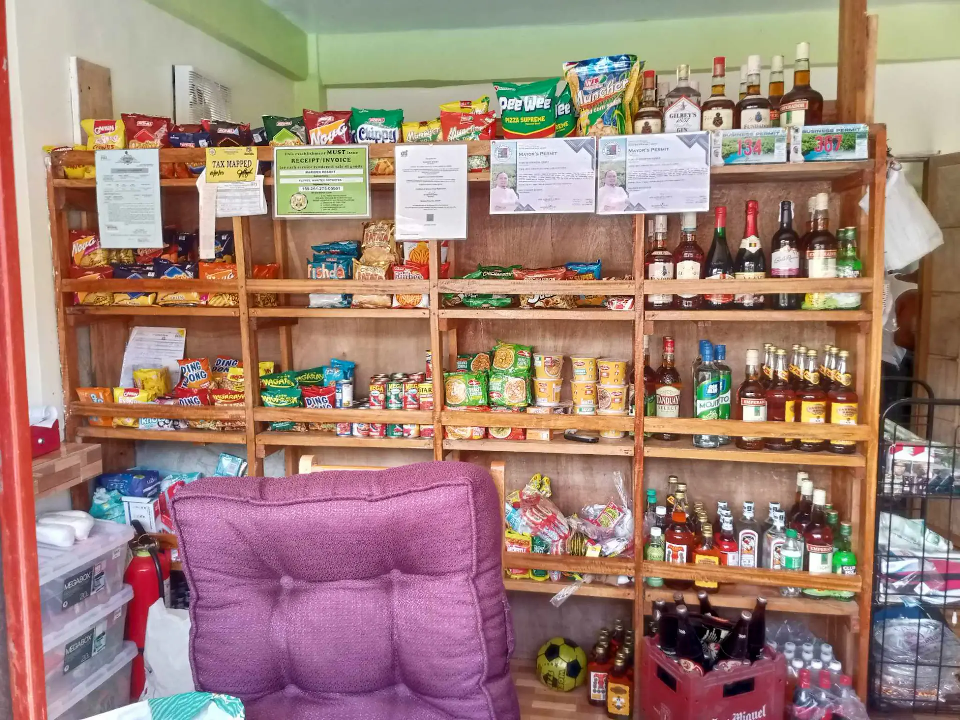 On-site mini store and snack bar at Mariden Resort Siargao - buy snacks, drinks, and essentials