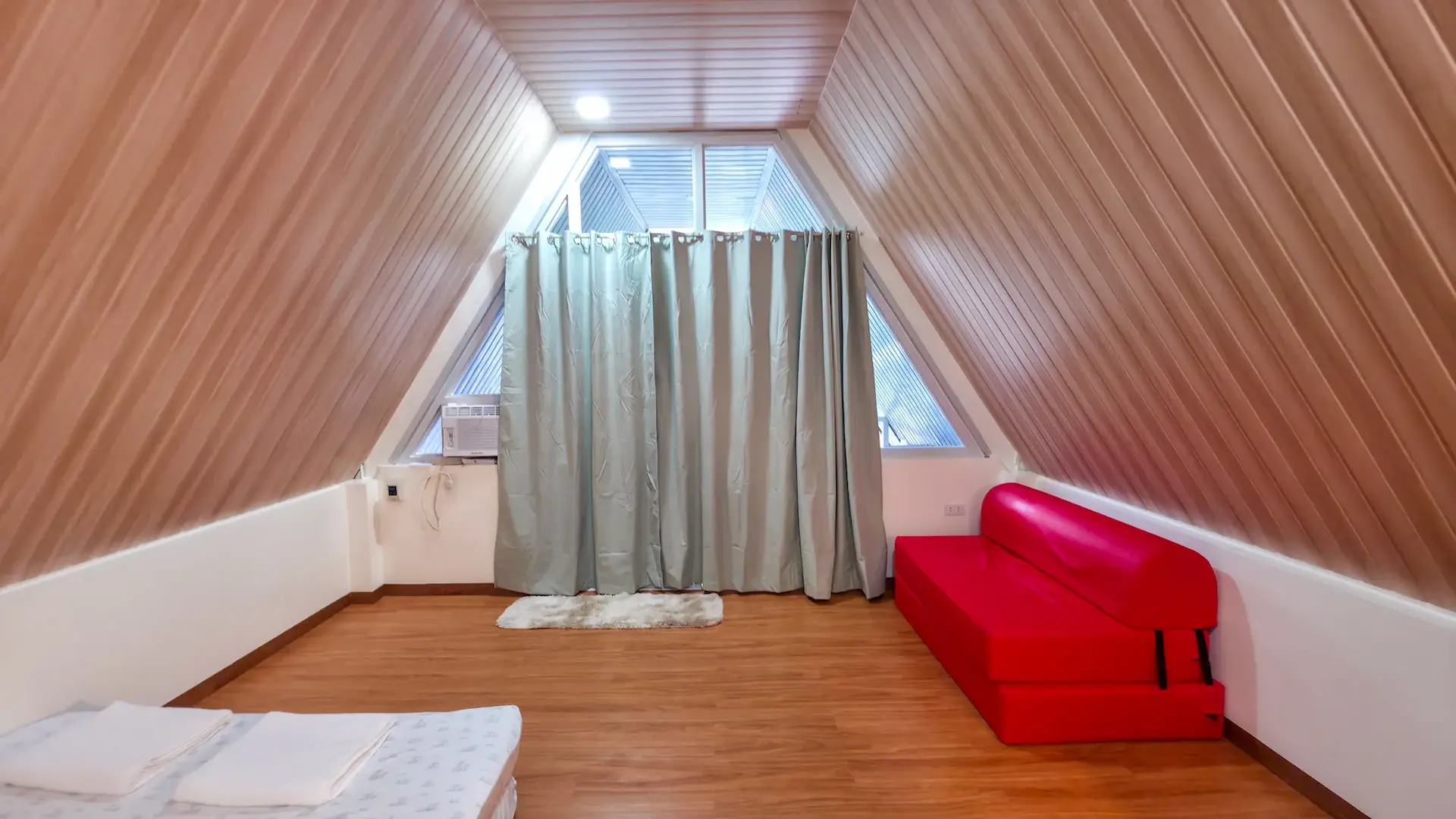 Twin A-Frame Room bed and seating