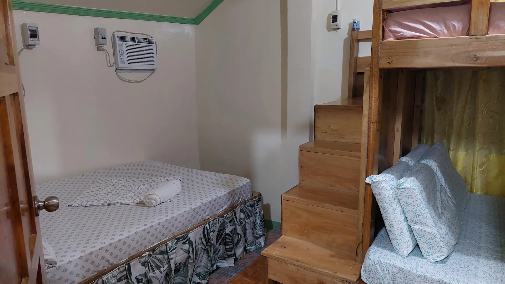 Snug Family Room at Mariden Resort Del Carmen Siargao near airport - pet-friendly standalone cabin for 6 guests (up to 8 with extra beds) with kitchen and living area